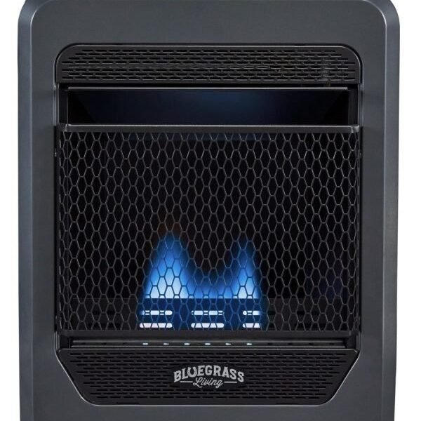 Bluegrass Living Propane Gas Vent Free Blue Flame Gas Space Heater With Base Feet – 10,000 BTU, T-Stat Control – Model# B10TPB-B
