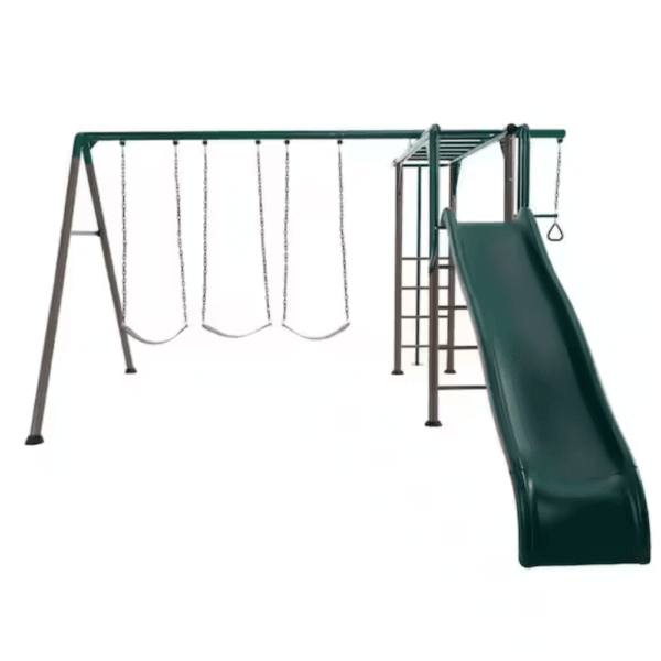 Lifetime Powder Coated Steel Swing Set with 4 Swing(s) , 1 Slide(s)